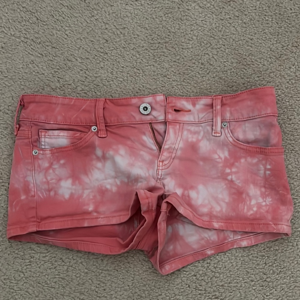 Salmon Tie Dyed Jean shorts
